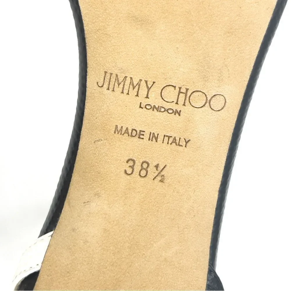 Jimmy Choo Minnie Black and White 85mm Stilettos Size 38.5 - Picture 10 of 12